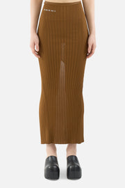 Logo Ribbed Stretch Skirt