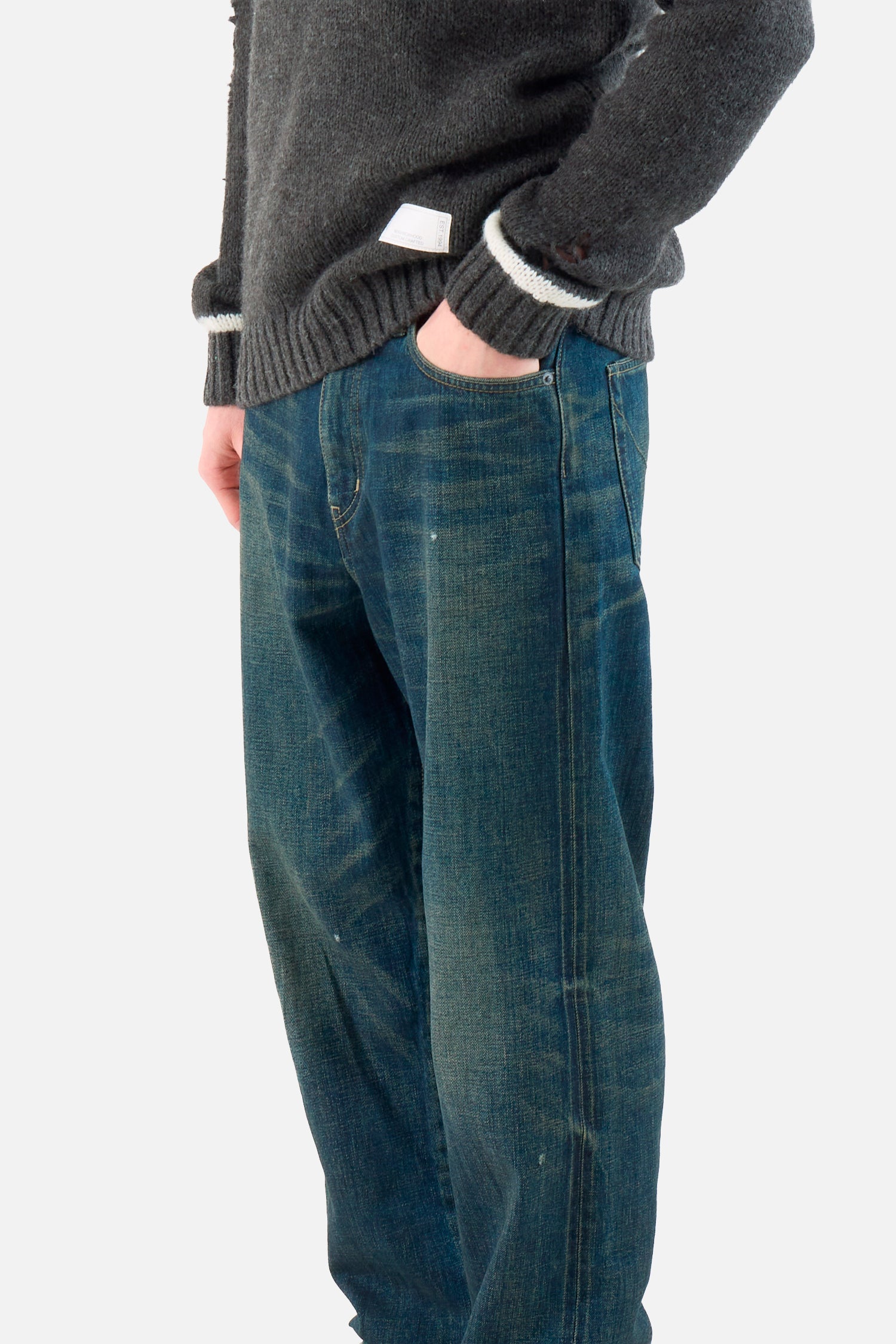 Washed Denim DP Basic Pants