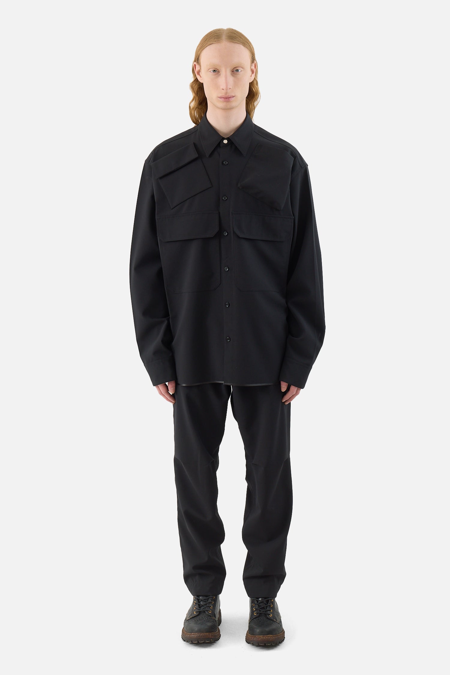 Black Pocketing Longsleeve Shirt