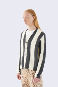 Stripe Brushed Cardigan