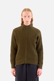 Military Patch Zip Sweater