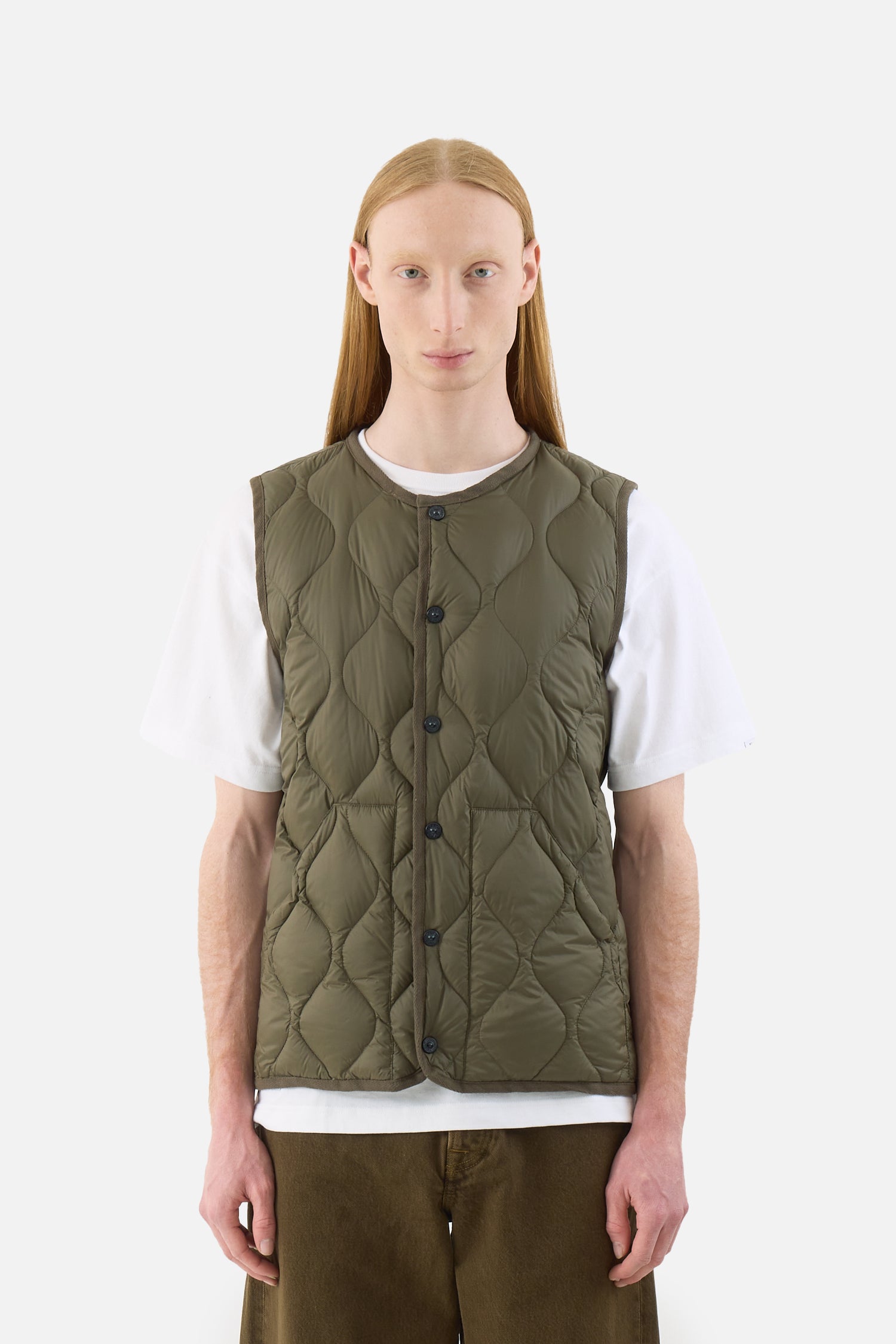 Military Crew Neck Down Vest