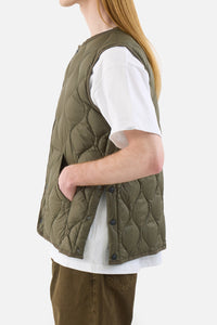 Military Crew Neck Down Vest