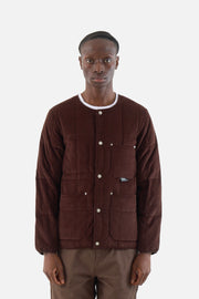 Work V Neck Button Corduroy × Down Vest