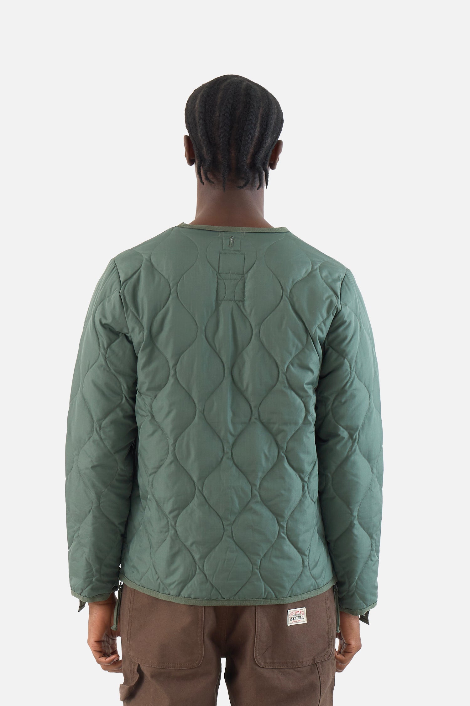 Military Zip V Neck Down Jacket