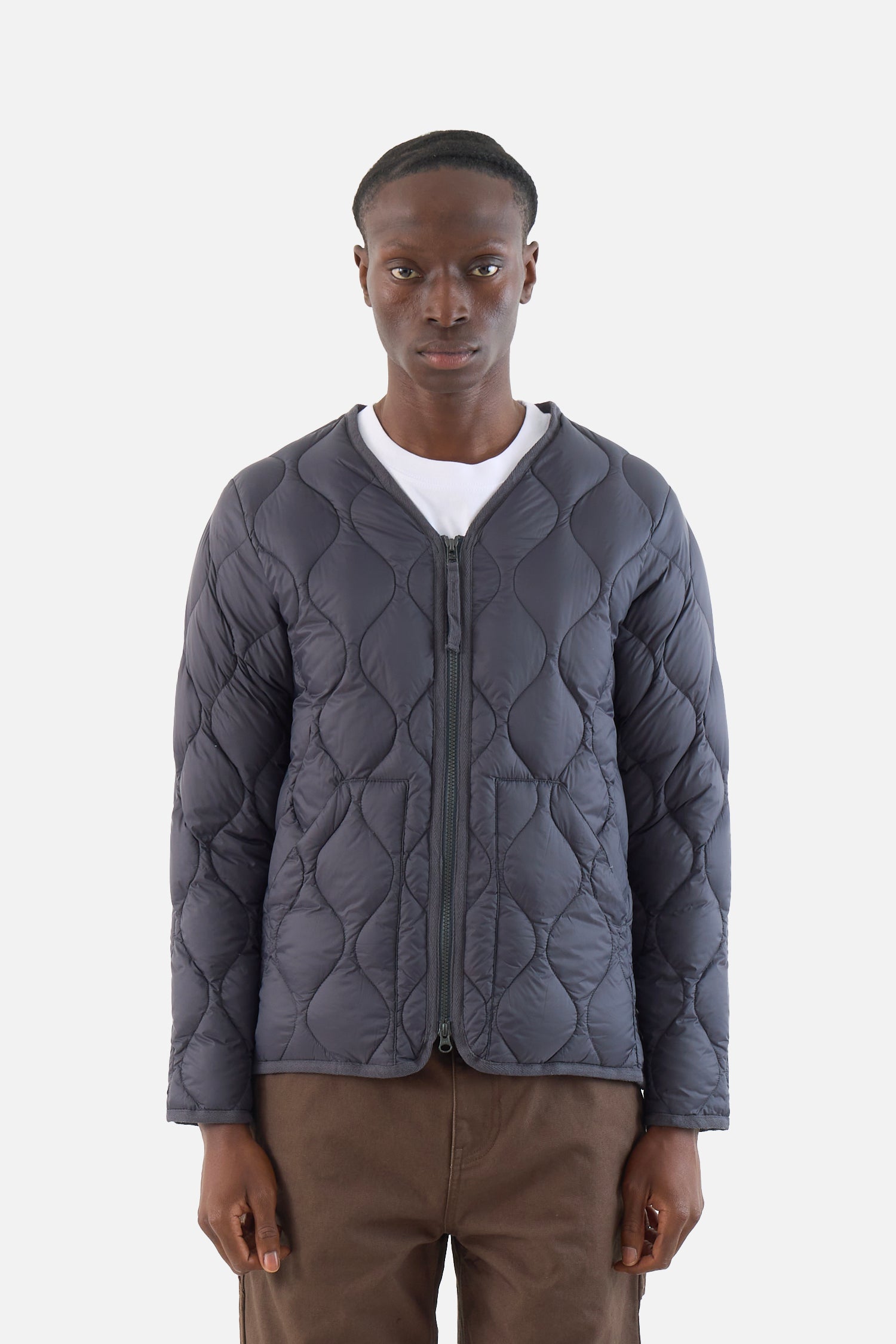 Military V Neck W-Zip Down Jacket