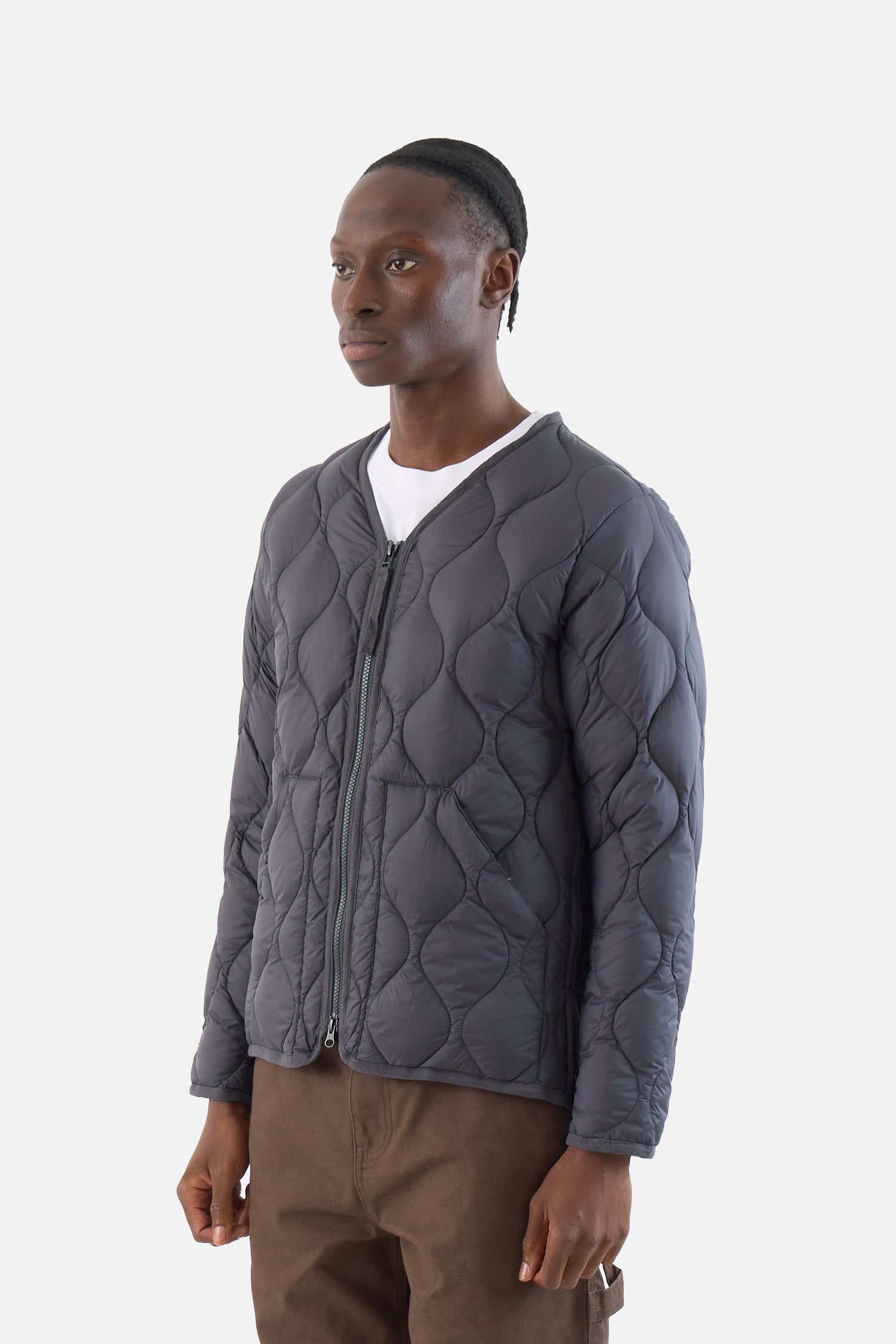 Military V Neck W-Zip Down Jacket