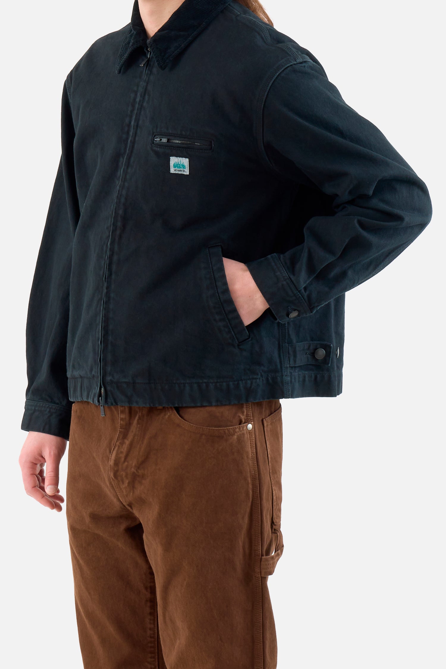 Cord Collared Zip Up