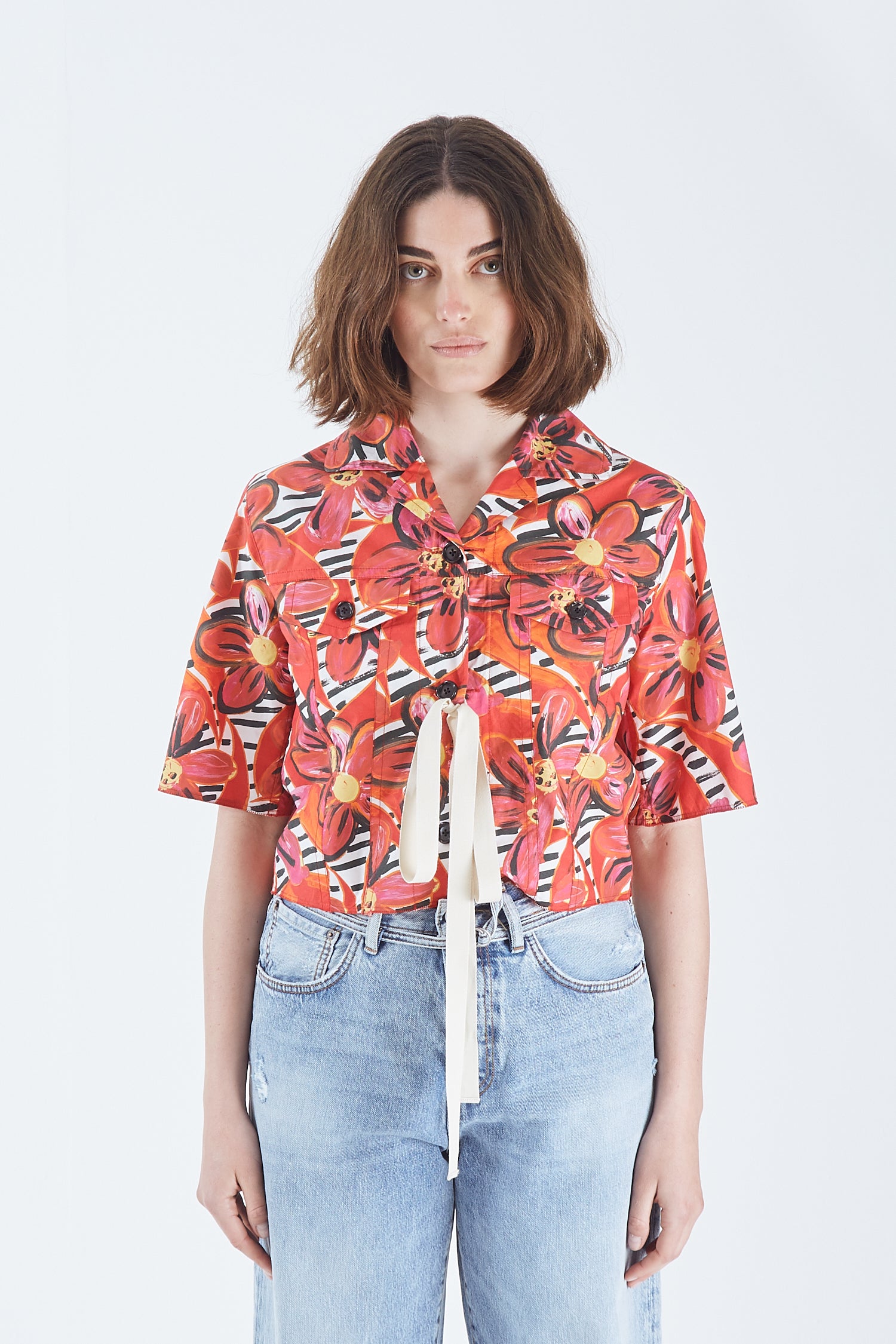 Floral Cropped Shirt