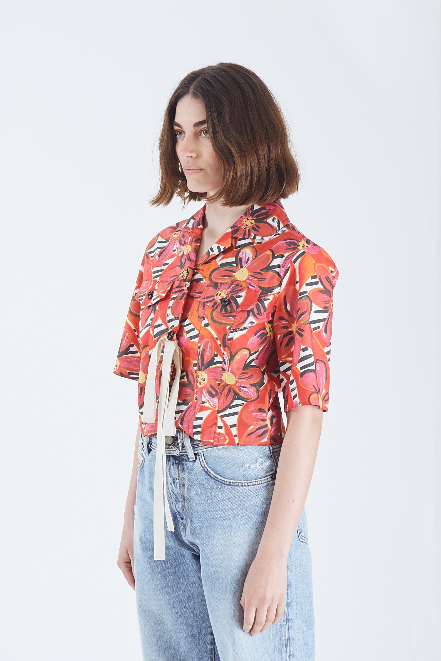 Floral Cropped Shirt