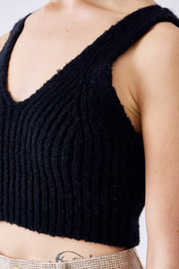 Wool Baby Camel Brushed Yarn Knit Camisole - THE NEXT DOOR