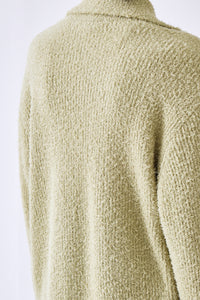 Cotton Linen Cut Shaggy Knit Cardigan