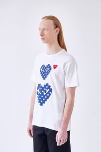 Mens T-Shirt Polka Twin Heart